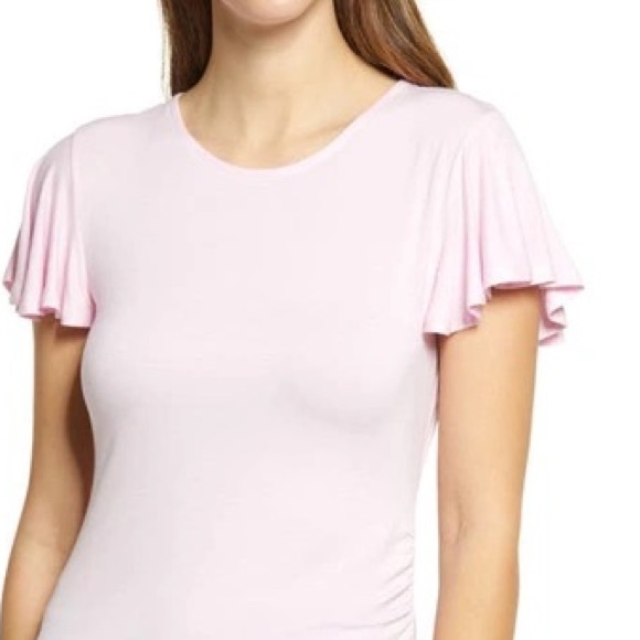 HALOGEN FLUTTER SLEEVE SIDE RUCHED TOP 🌸IN STORES🌸 - Picture 2 of 2